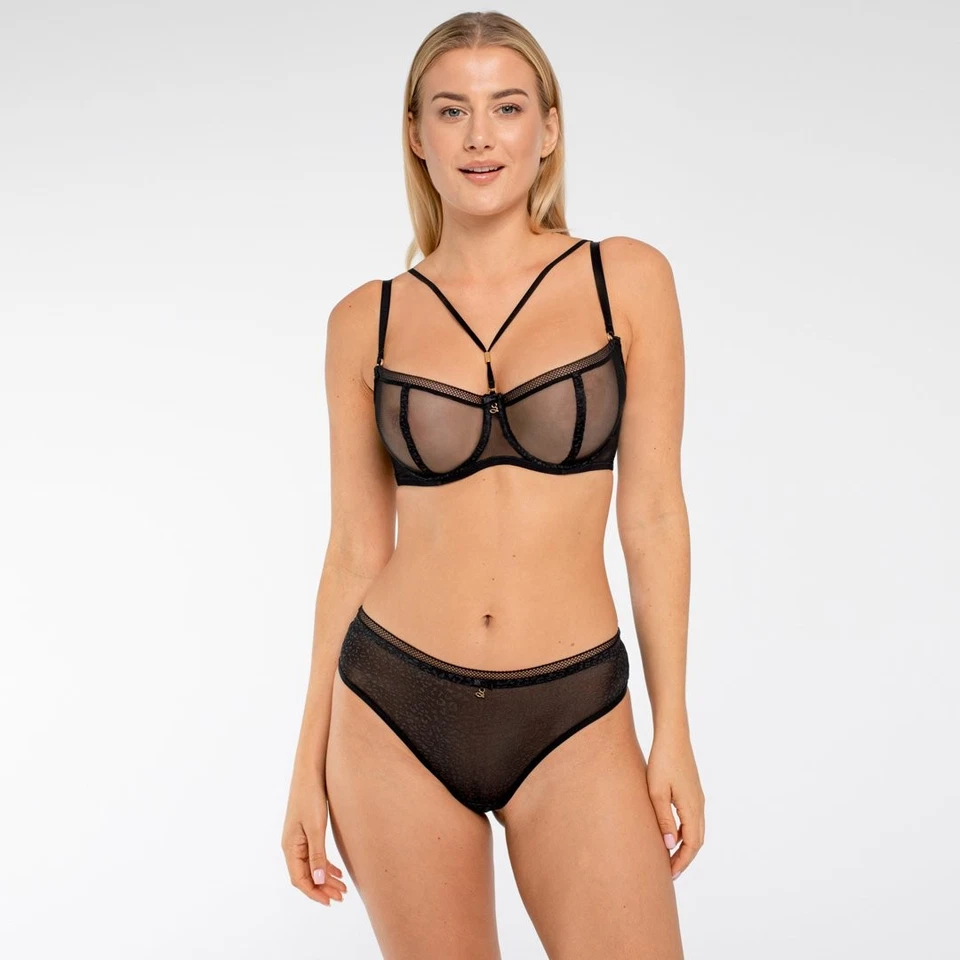 Tanga Samanta Leo Semi Transparente Tul Panty Nueva Mujer Estampado Animal Ropa Interior C300 Foto 3 de 4