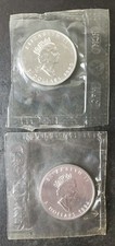 1990 and 1994 Canada $5 1oz Silver Maple Leafs in Mint Plastics