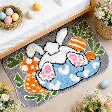 Easter NonSlip Bath Rug 20x32 Inch Super Absorbent Cute Bunny Design Decor