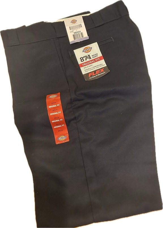 Dickies Men's Work Pants 874 Navy Blue Size 38x34 Original Fit Flex
