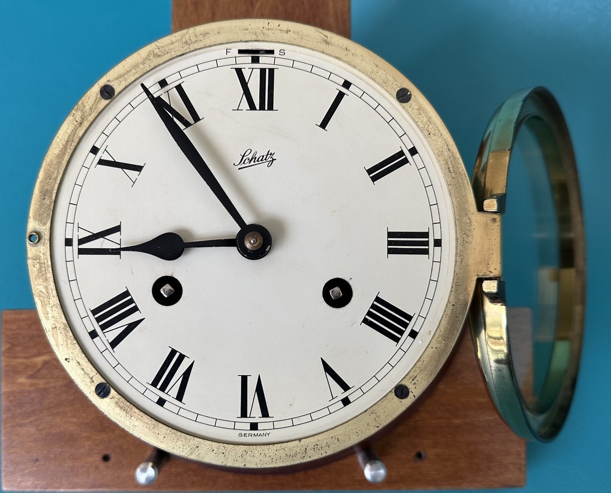 Schatz Royal Mariner Ship's Bell Clock, W. Germany, Rare Gen 1