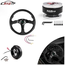 14"Steering Wheel+Quick Release w/Adapter 110H For Civic 92-95 For Integra 94-01