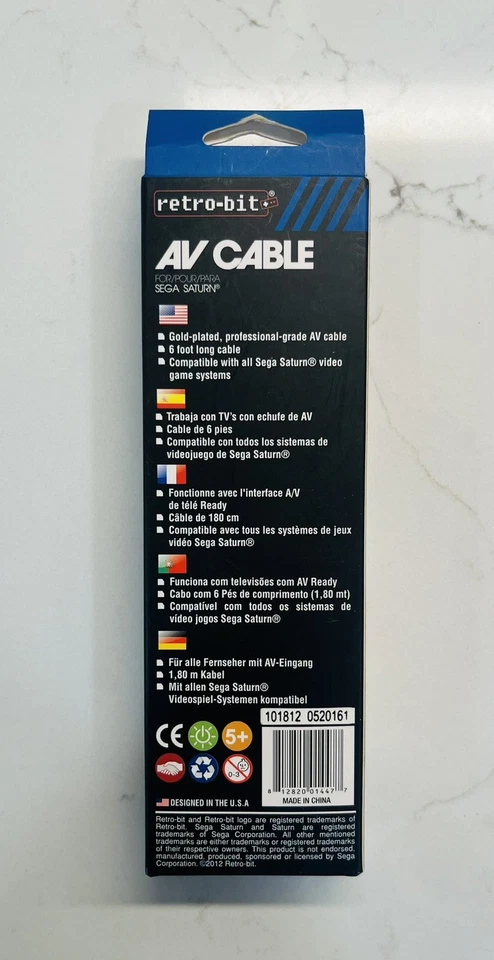 New Gold Plated SAV RCA Video Audio Composite Cable for Sega Saturn S-Video AV - Image 2 of 2