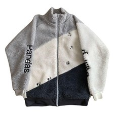 graniph Rolling Pandas Embroidered Boa Jacket Gray White Unisex S Warm