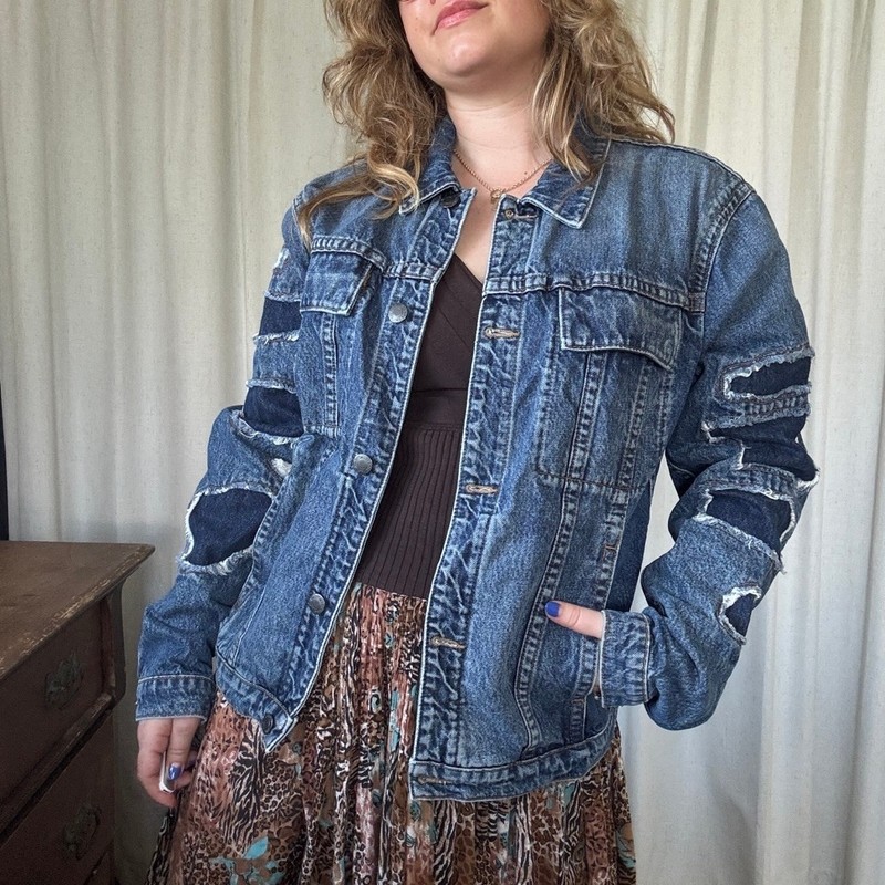 Helmut Lang MR 87 Destroy Denim jacket Distressed Sleeves • Mr. 87 • Size: M