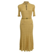 Chanel 2022 Long Dress In Viscose Women Yellow Size 34