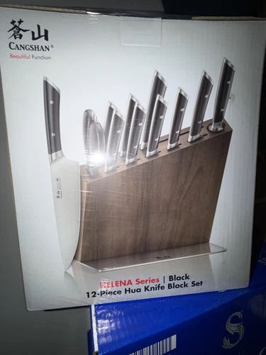 Cangshan HELENA Series German Steel Forged, HUA Knife Block Set (12-Piece, black