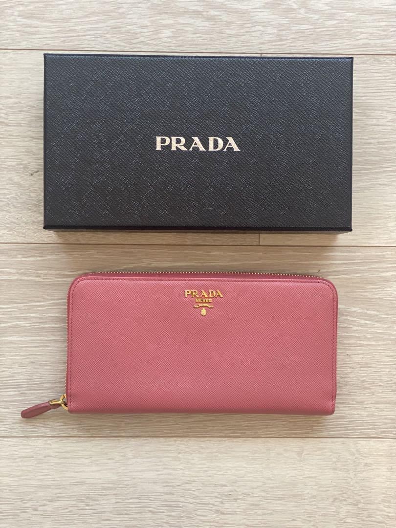 PRADA Pink Long Leather Wallet for Women