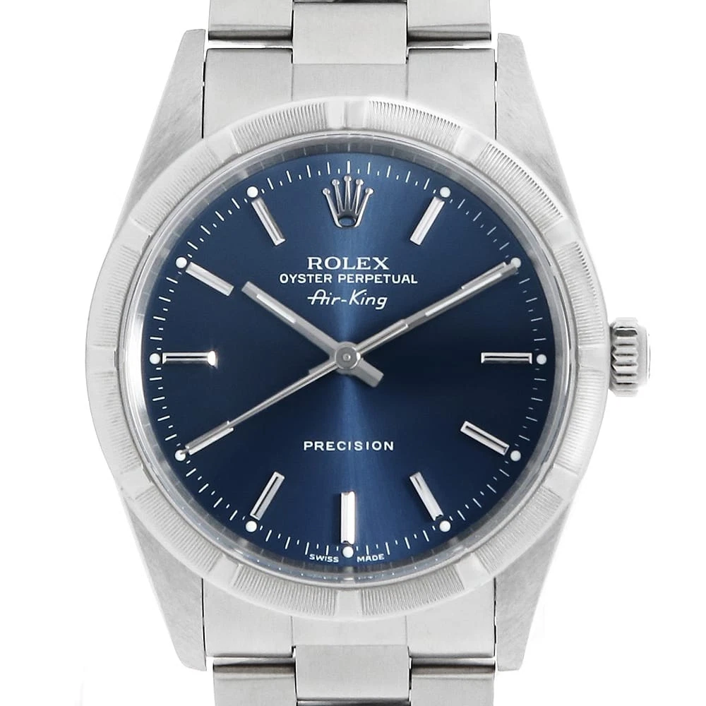 Rolex — ROLEX Air king 14010M blue bar Z Number second hand mens