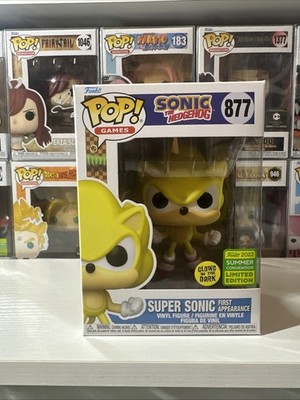 FUNKO POP ! SUPER SONIC FIRST APPEARANCE 877 GLOWS IN DARK SUMMER CONVENTION S01