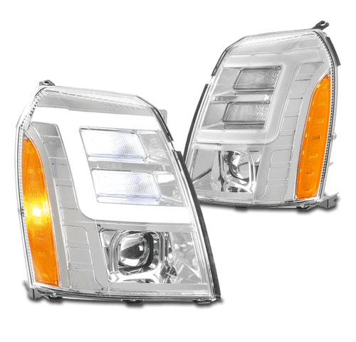 For 2007-2014 Cadillac Escalade LED Tube Chrome Projector HID Headlight Headlamp - Picture 1 of 12