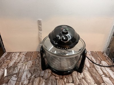 VonShef Halogen Backofen 800-900W Glas Luft Friteuse Herd Dampfgarer mit Zubehör