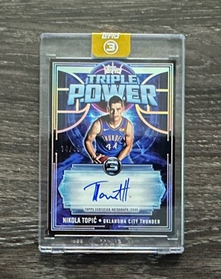 2025-26 Topps Three Nikola Topic Triple Power On-Card Auto /49