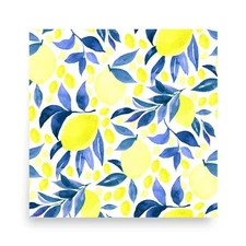 10 x 10 Inch Lemons and Leaves Poster Matte Finish Premium Paper Bright Print