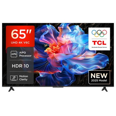 TCL 65 Zoll LED TV HDR10+, 4K HDR Fernseher, Google Smart TV, HVA 2025, 65V6C