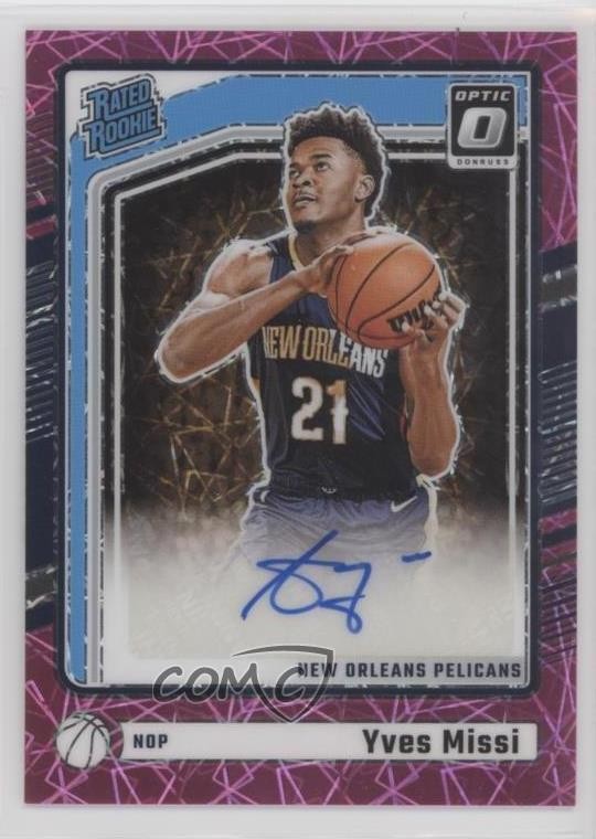 2024 Donruss Optic Pink Velocity Prizm 43/79 Yves Missi #342 Rookie Auto RC 0xh3