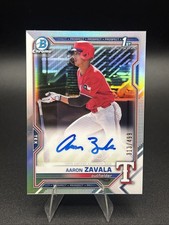2021 Bowman Draft Chrome Refractor /499 Aaron Zavala #CDA-AZ Auto Rangers