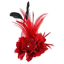 Charming Mesh Feather Hair Clip Women Girls Hairpin Cocktail Party Flower Bar...