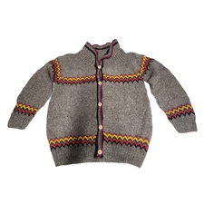 Vintage J. Peterman Knit Sweater Outdoor Field Cardigan Wool Size Large Woodsman