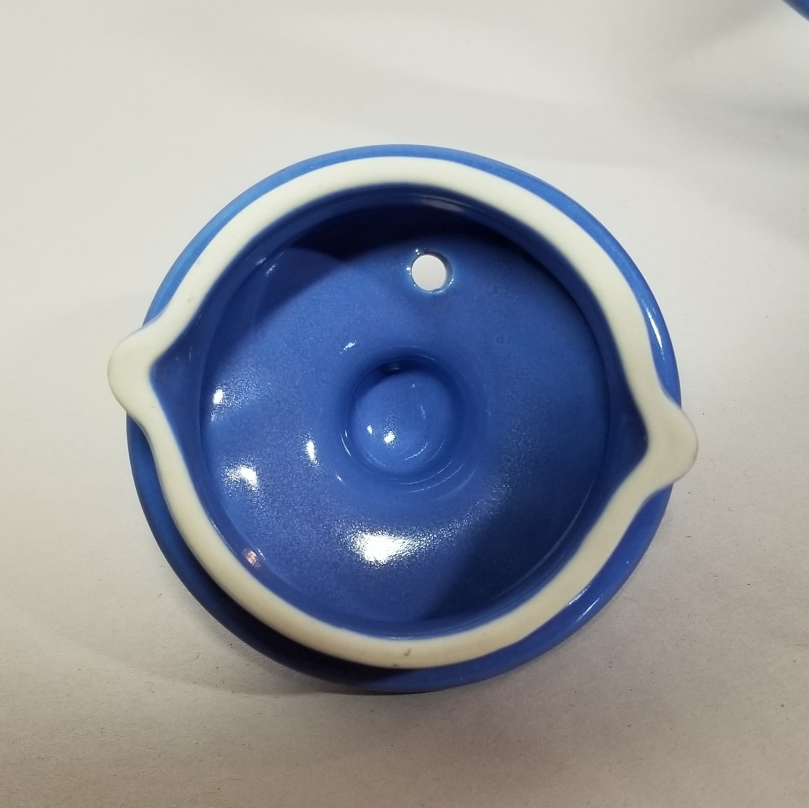 Vintage Hall China Company T-Ball Teapot Blue Made for Bacharach #3274