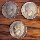 1964-D 10C (3) Roosevelt Dimes 90% Silver