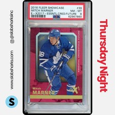 2016 FLEER SHOWCASE MITCH MARNER EX '17 ESSENTIAL CREDENTIALS FUTURE RC /4 PSA 8