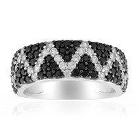 Cavill Ring 925 Sterlingsilber Rhodiniert Schwarzer Spinell 1,88Ct Damen