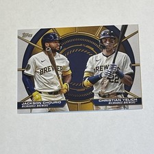 2025 Topps #DD-18 Jackson Chourio / Christian Yelich Dynamic Duos