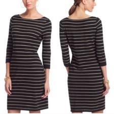 Chaps dress black striped golden size L