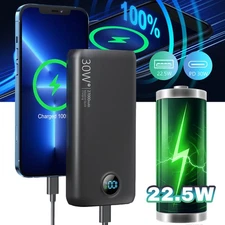 Portátil Cargador 22.5W Batería Externa 27000mAh Carga Rápida PD30W Para Celular
