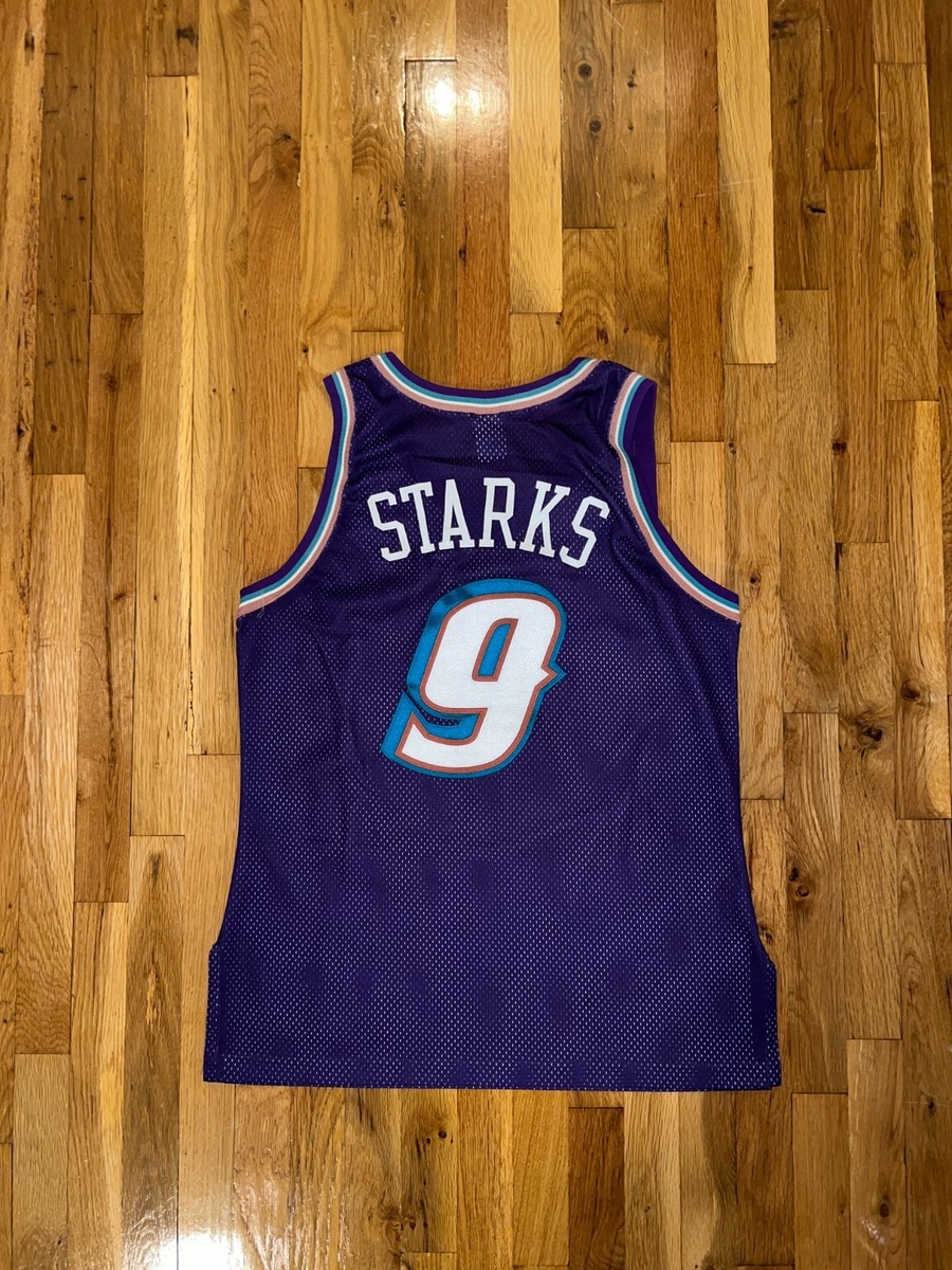 JOHN STARKS Champion UTAH JAZZ Authentic Purple Jersey 44 Knicks