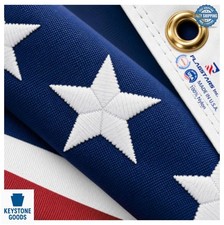 American Flag 3x5 FT Nylon Outdoor Embroidered Stars Sewn Stripes Brass