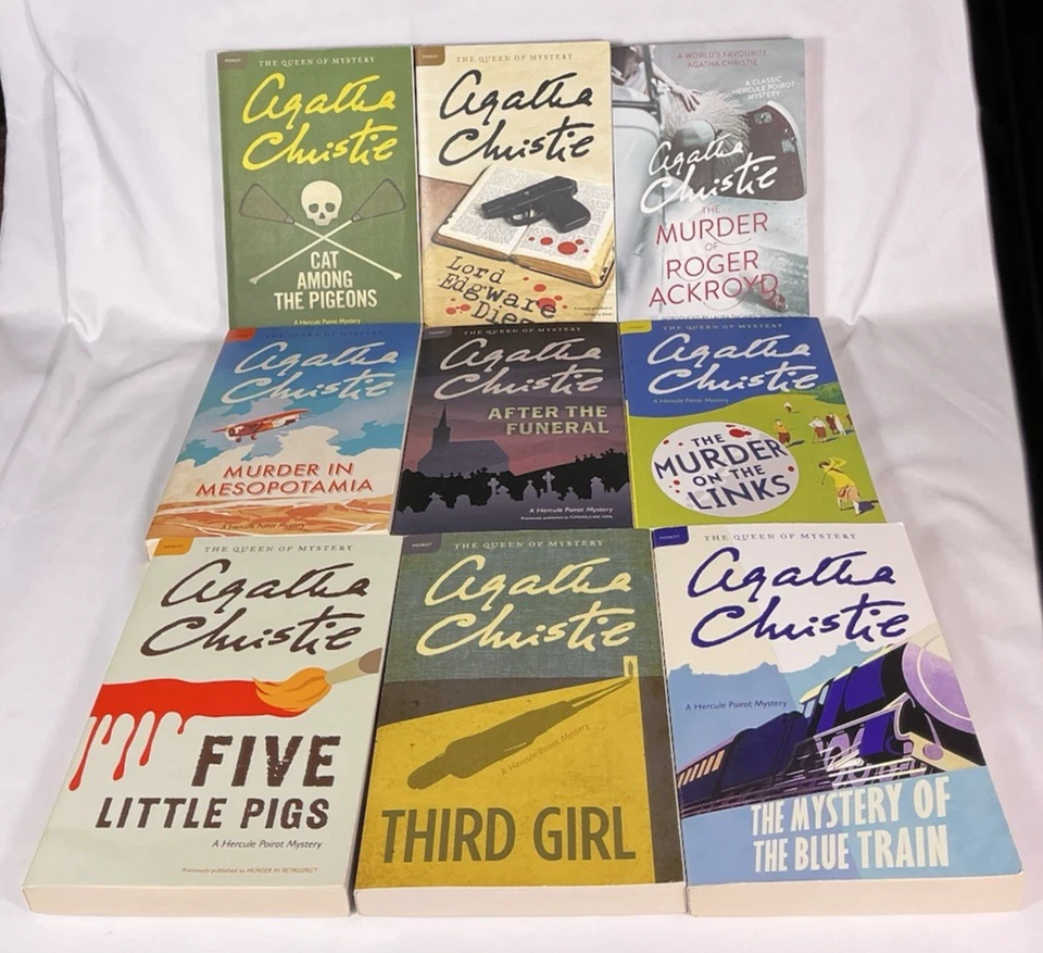 Agatha Christie Hercule Poirot Book Lot Trade Paperback (18) Foto 4 de 4