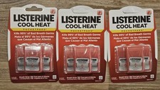  3 Listerine PocketPaks Cool Heat Cinnamon Breath Strips 216 Strips