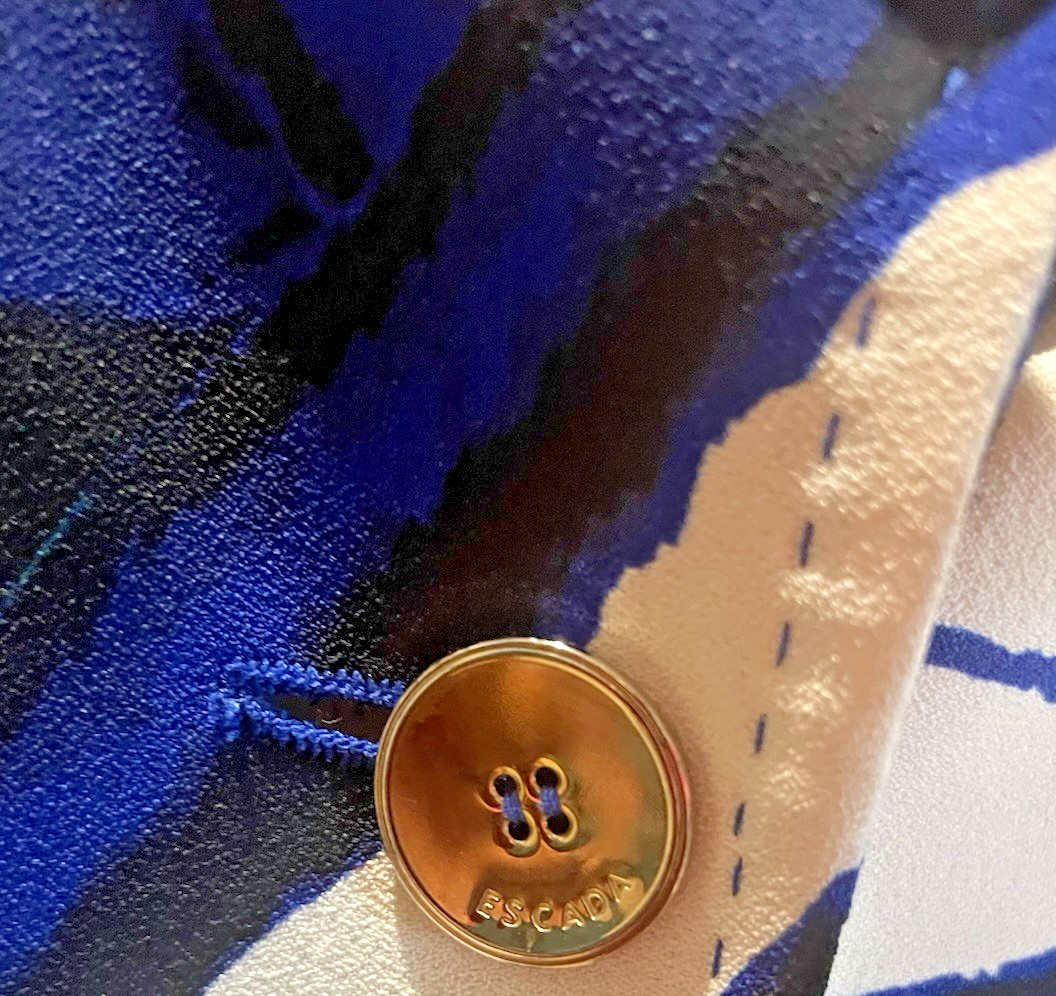 Escada Abstract Pattern Blazer Jacket Pockets 2-B… - image 2