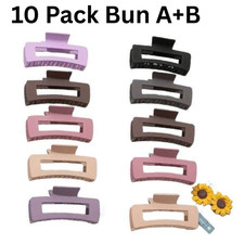 10 Pack Large Hair Claw Clips for Women Thin Thick Hair Big Matte Square