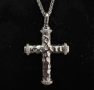 EFFY / CD Peacock Silver Cross Pendant Necklace