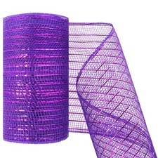 Deco Mesh 5.9 Inch x 30 Feet Decor Mesh Ribbon with Metallic Foil Deco Mesh W...
