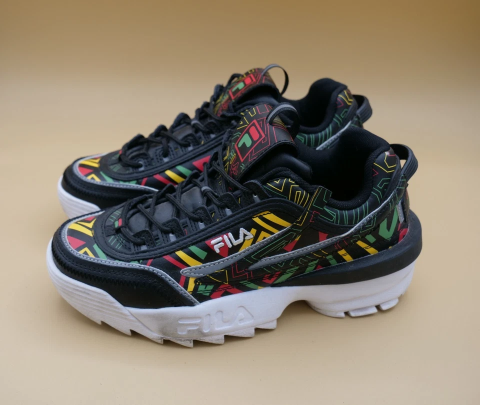 Fila Disruptor II Ray Tracer Womens Size 8 Black Colorful Athletic Shoes - Image 2 of 4