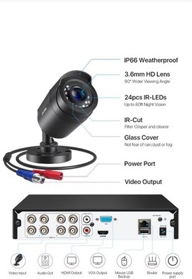 ZOSI CCTV 1080P Überwachungskamera System 8CH 16CH HD DVR Heimüberwachung Außen