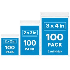 Small Plastic Bags, 300 PCS Small Jewelry Bags 3 Assorted Sizes 2x2 2x3 3x4 Inch