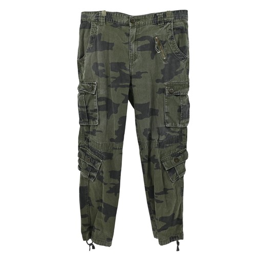 100% Cottom Green Camo Cargo Pants Cotton Multi Pocket Tactical Military Rugged