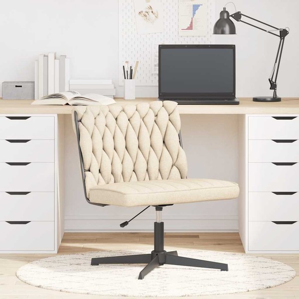 BüRostuhl Drehbar Creme Stoff-image