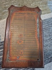USS Dealey DE 1006 Actual Ship Mounted Aboard Ashore Plaque Brass Plate US Navy