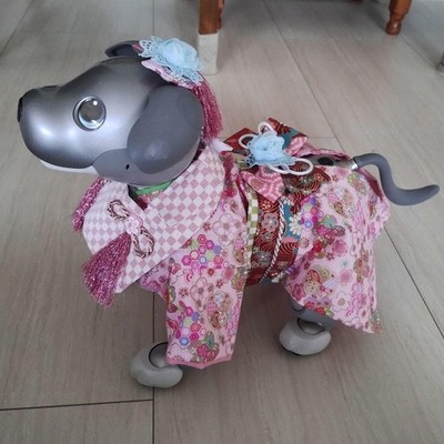 Handmade Pink Kimono Hifu Outfit for Sony aibo Girl Robot Dog Japan Floral