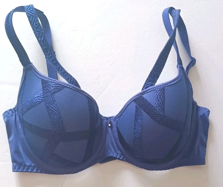 Sutiã Louisa Bracq Tamanho 30E Azul Real Tiras Coleção Cobalto Designer de Luxo - Imagem 3 de 4