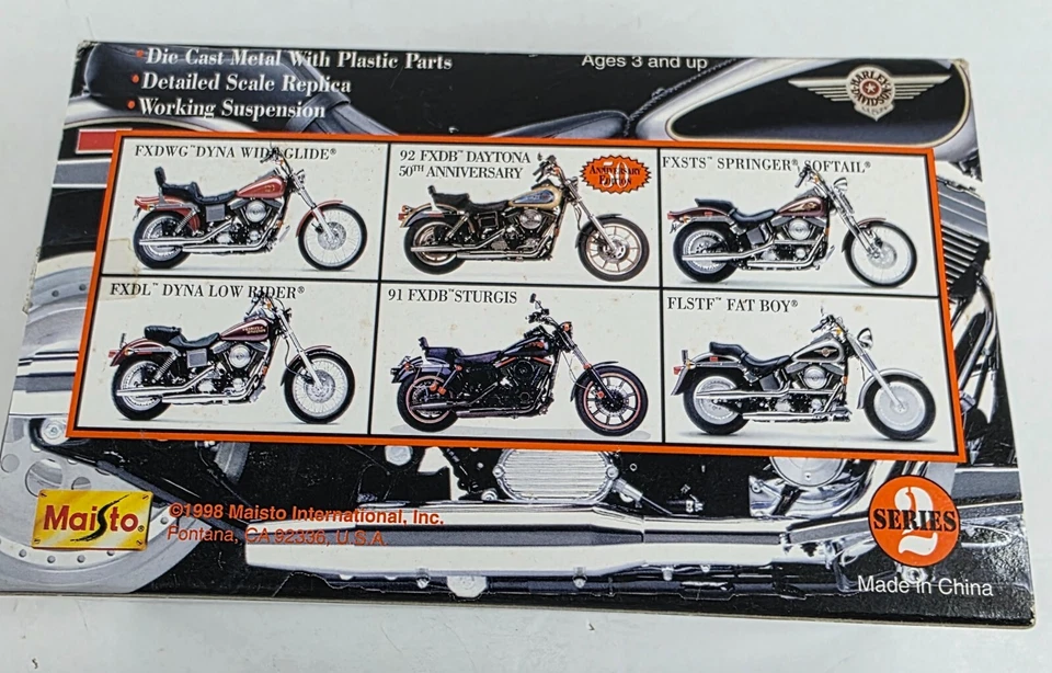 Lote de 6 bicicletas Harley-Davidson vintage escala 1:18 diecast Foto 3 de 4
