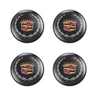 Cadillac Dome Glossy Gel 4 Stickers Decals Emblem Logo Badge Caps Rim 10-110mm