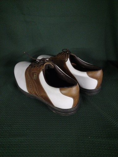FootJoy Golf Shoes Mens Size 9 W Superlites 58141 White Brown - Picture 3 of 10
