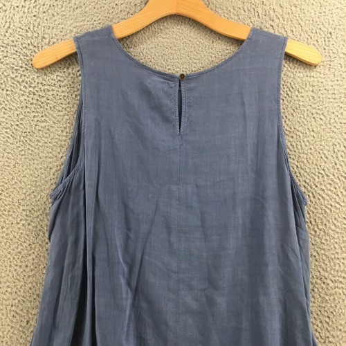 ANA Relaxed Fit Tank Blouse Top Womens 1X Plus Bijou Blue Sleeveless Casual NEW - Picture 7 of 16